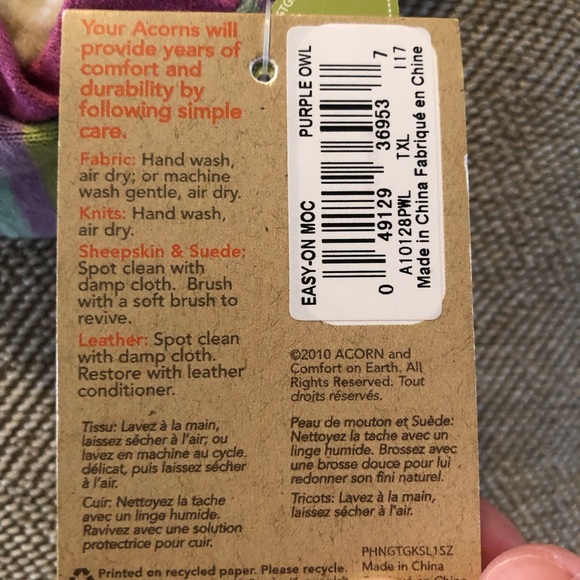 Acorn Girls Easy On Mocs. Suede w/Sherpa Lining and Leather Soft Soles. 18-24 M. - Picture 9 of 10